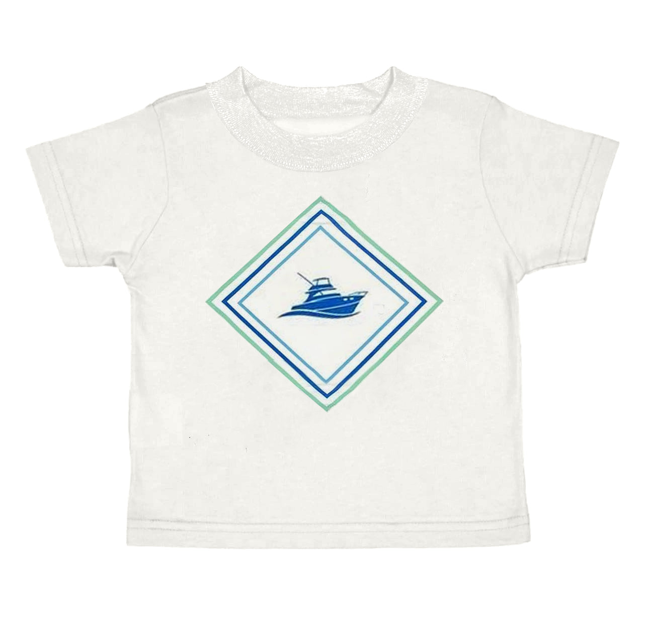 Baby Boys White Ship Short Sleeve Tee Shirts Tops Preorder