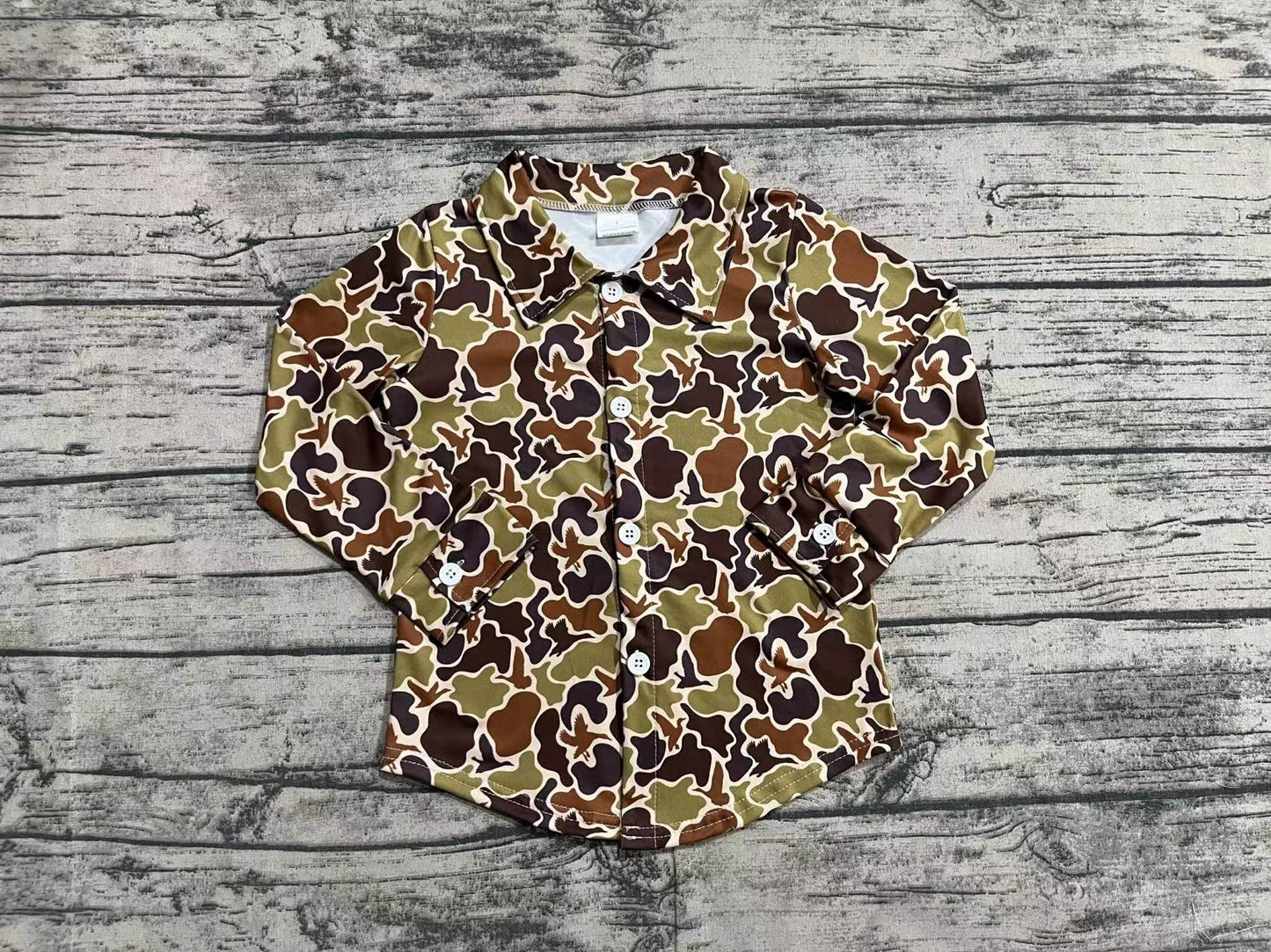 Baby Boy Long Sleeves Camo Cardigan Shirt Tops