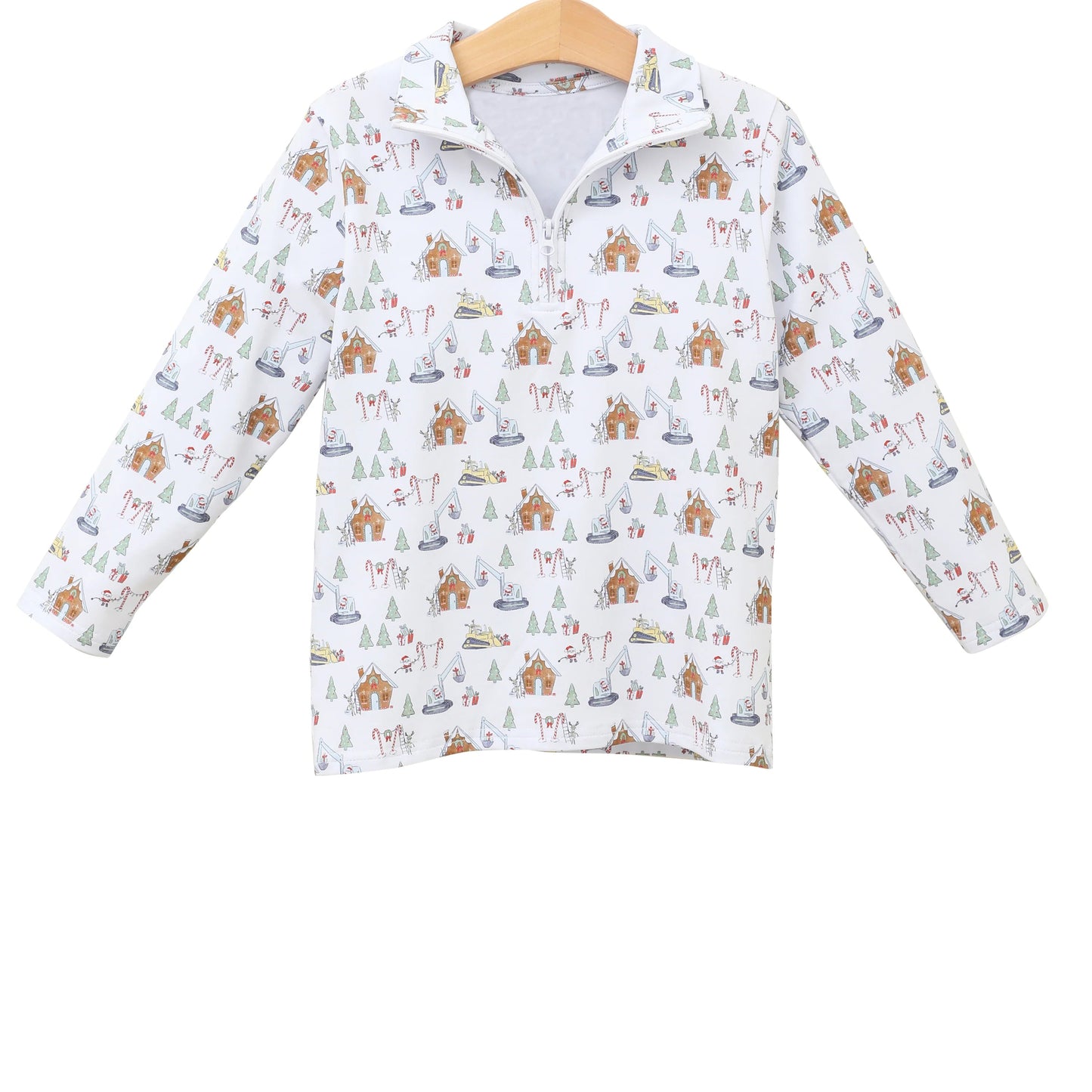 Pre-order Baby Boy Christmas Santa House Zipper Shirt Pullover