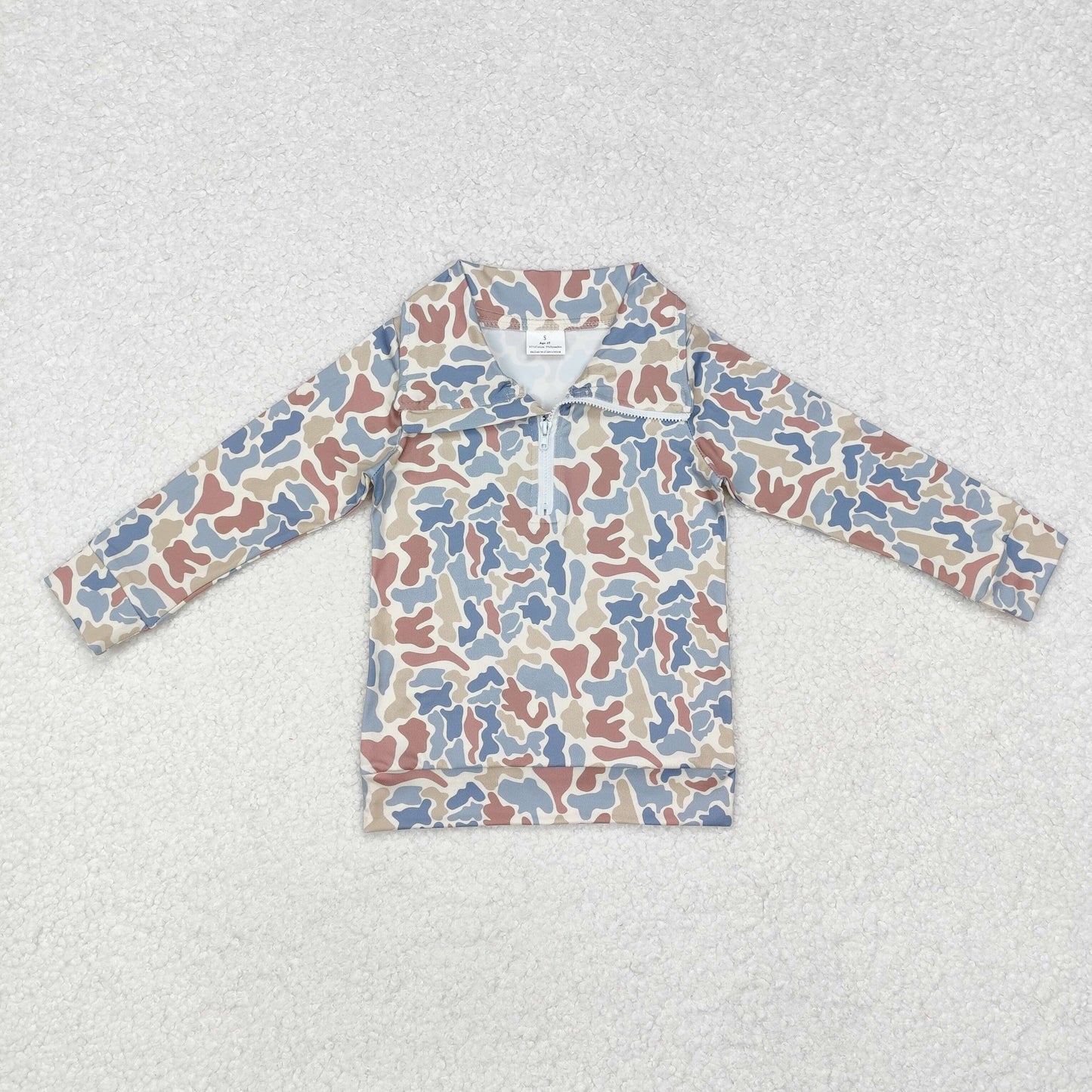 Baby Boy Long Sleeves Camo Pocket Zipper Pullover Sibling Shirt Tops