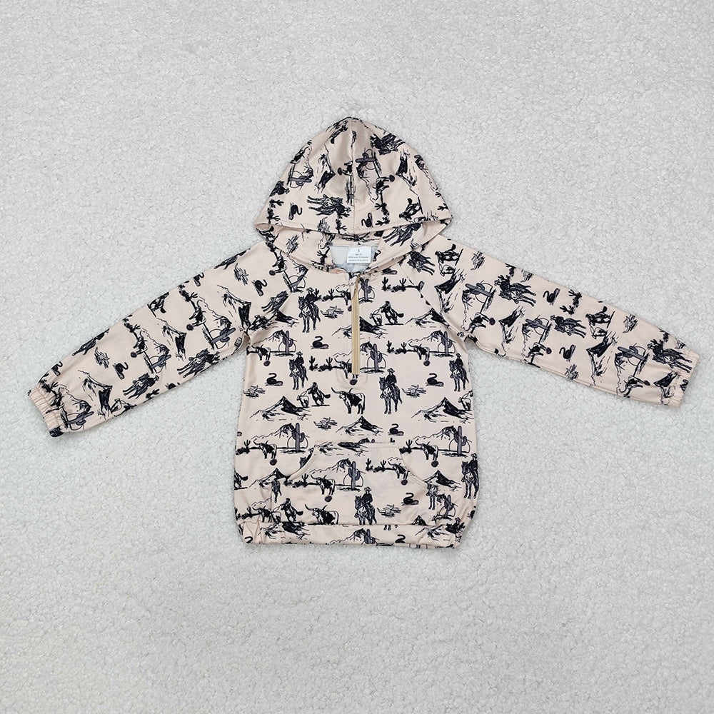 Baby Boy Long Sleeves Western Hoodie Zipper Pocket Sibling Coat Shirt Tops