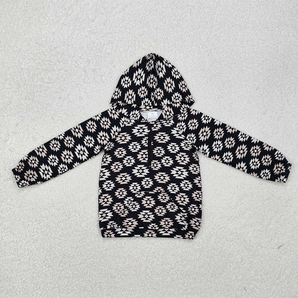 Baby Boy Long Sleeves Western Hoodie Zipper Pocket Sibling Coat Shirt Tops
