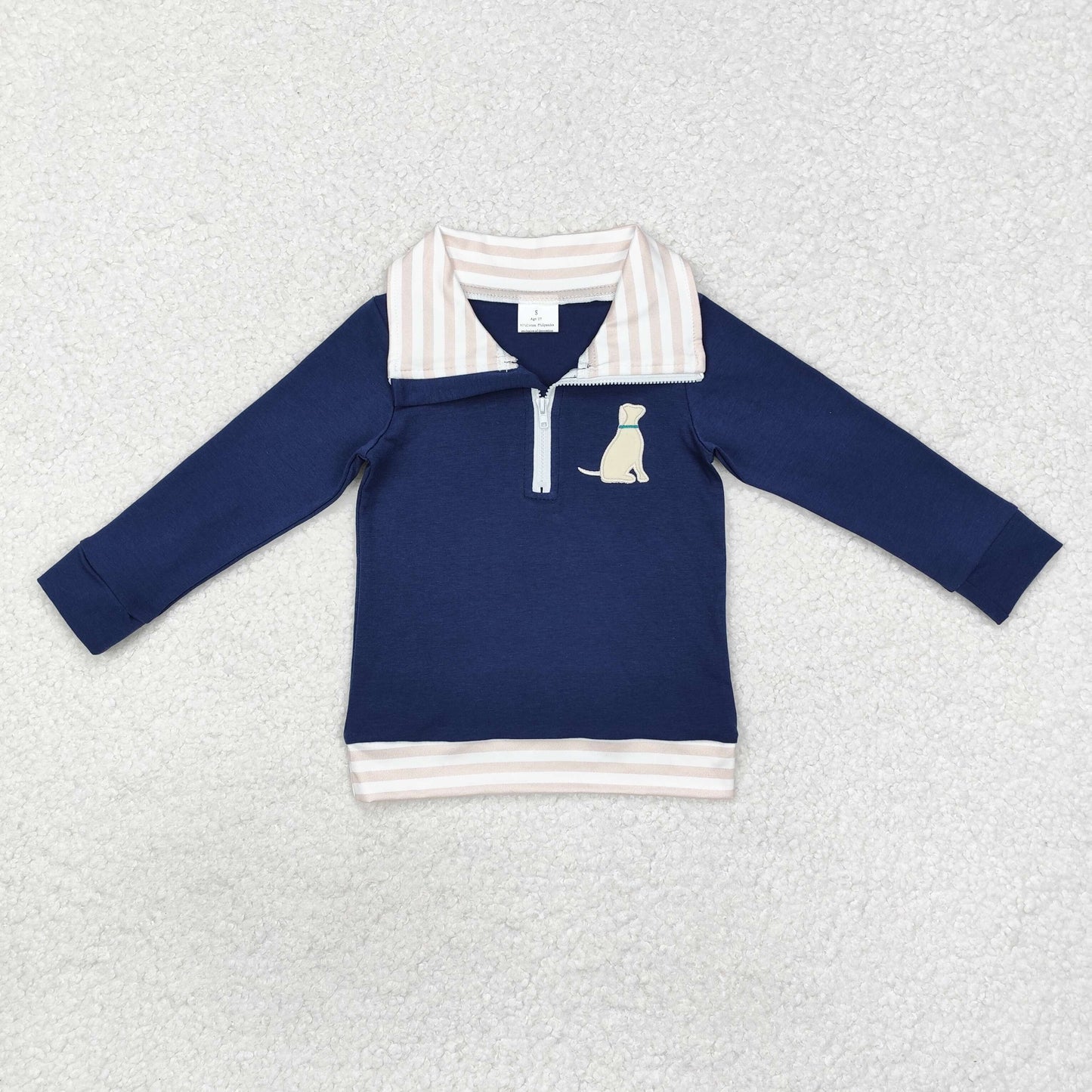 Baby Kids Toddler Long Sleeves Embroidery Sibling Zipper Pullover Shirt Tops