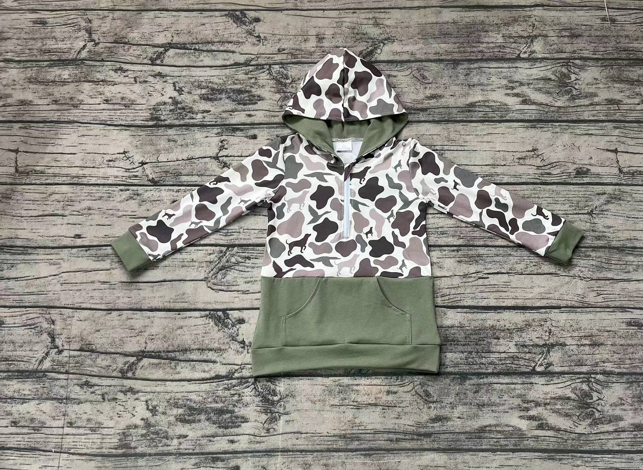Baby Boy Long Sleeves Hoodie Camo Green Shirt Tops