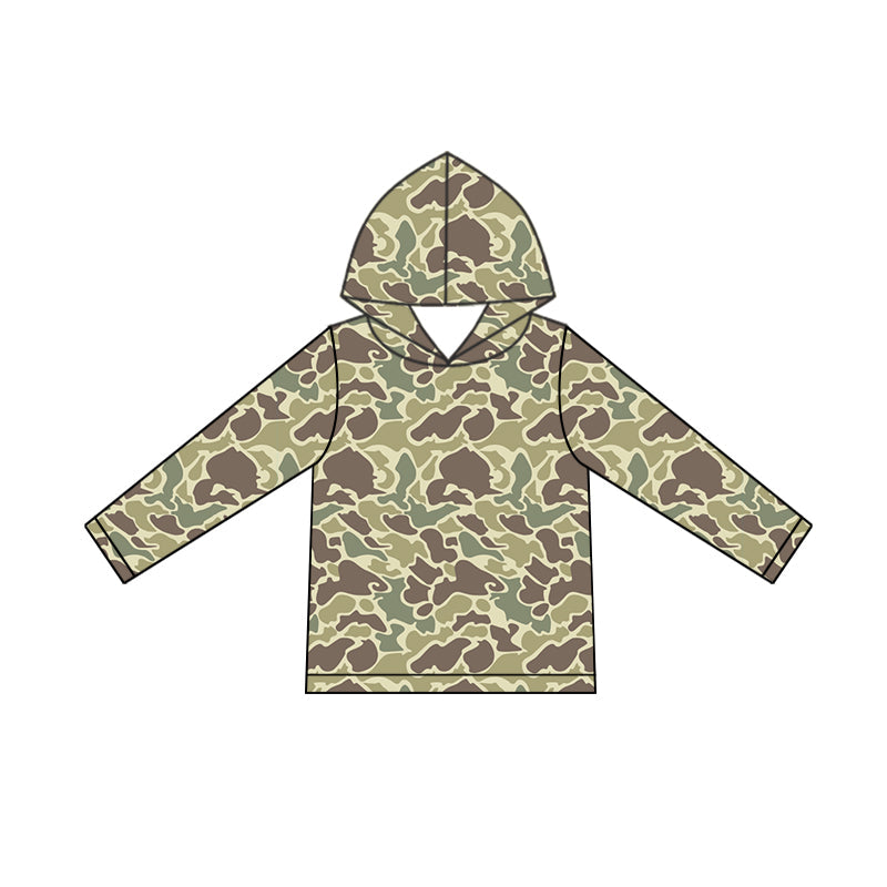 Pre-order Baby Boy Green Camo Long Sleeves Hooded Tops Shirt
