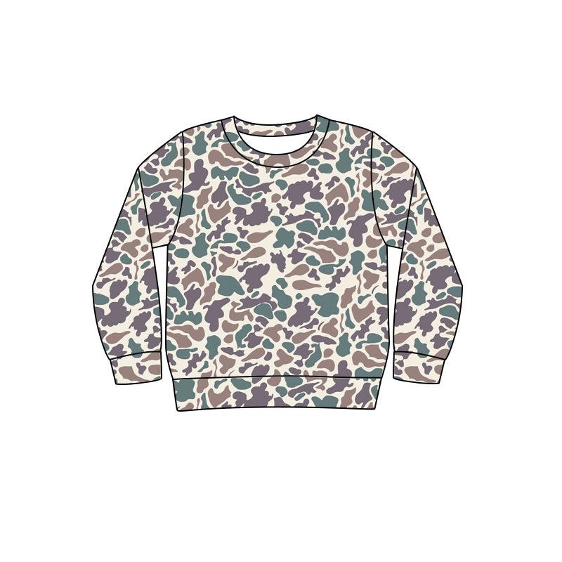 Pre-order Adult Men Long Sleeves Green Camo Tee Shirt