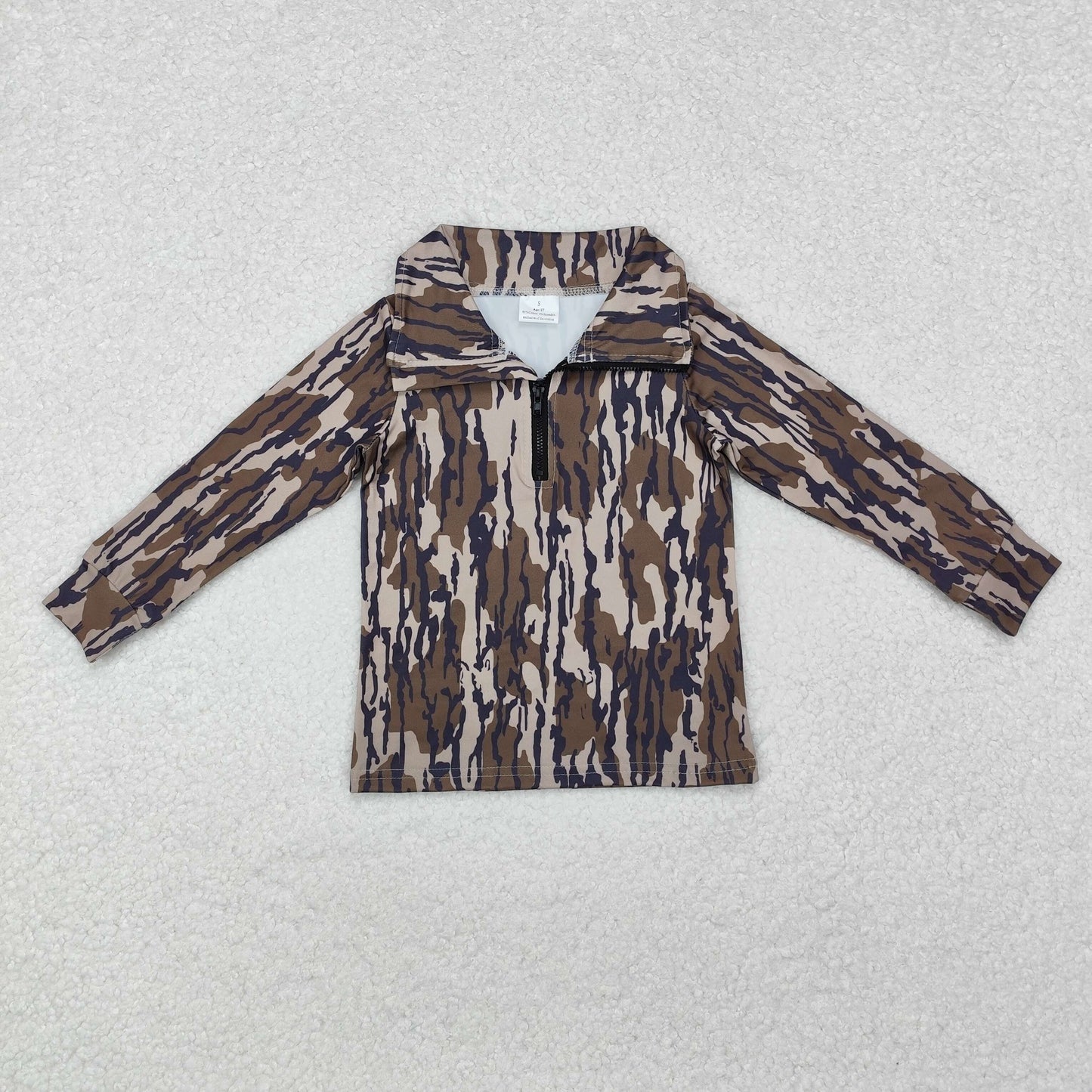 Baby Boy Long Sleeves Camo Aztec Zipper Sibling Shirt Pullover Tops