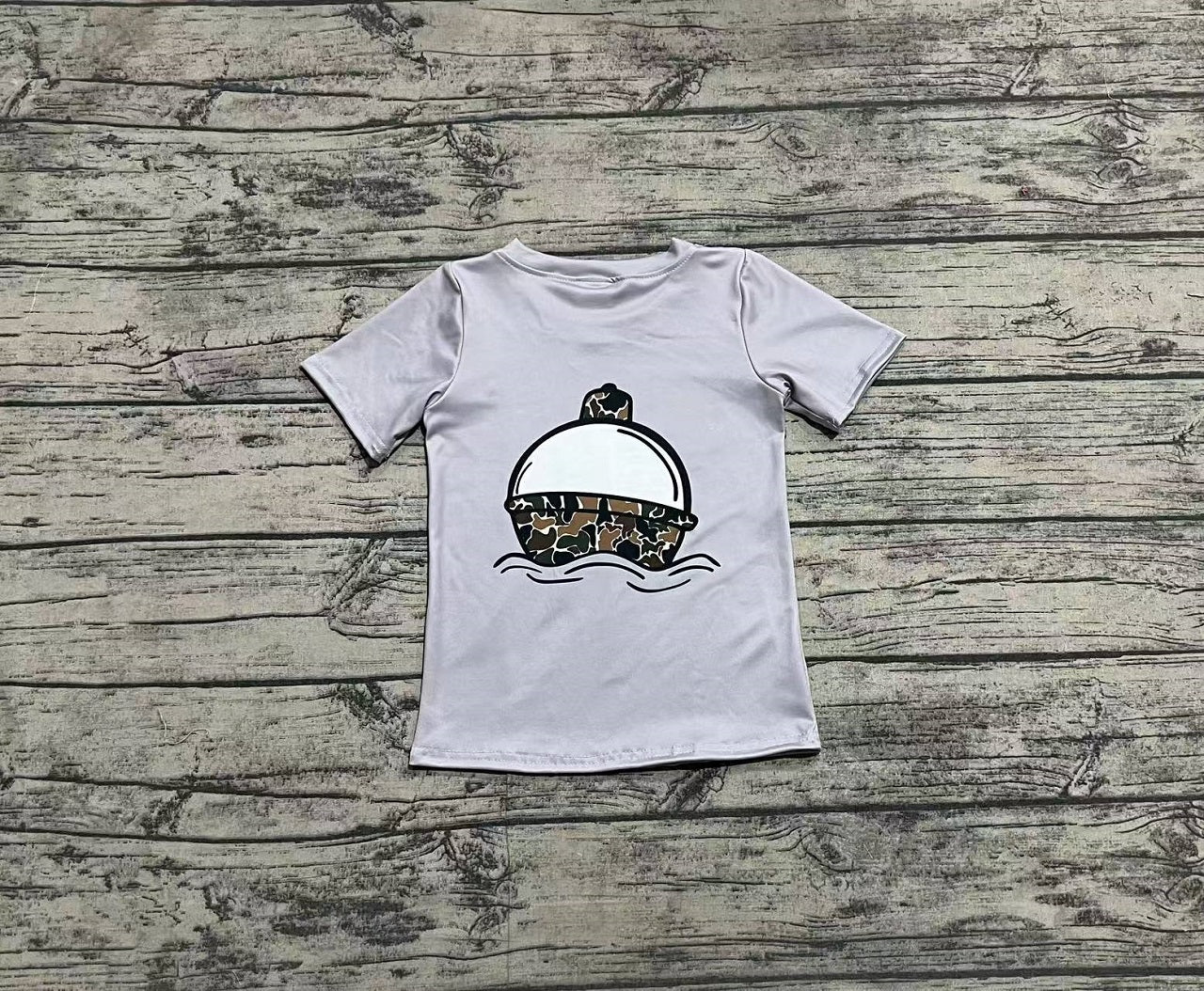 Baby Boy Short Sleeves Camo Grey Tee Shirt Tops