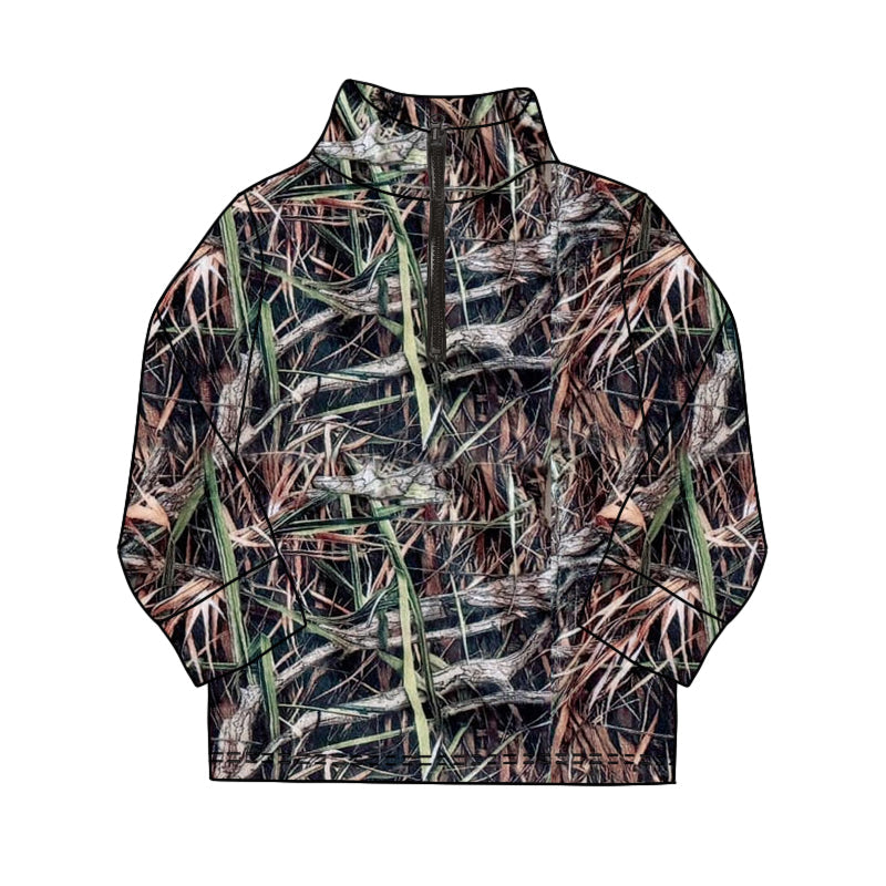 Pre-order Baby Boy Long Sleeves Camo Zipper Pullover Shirt