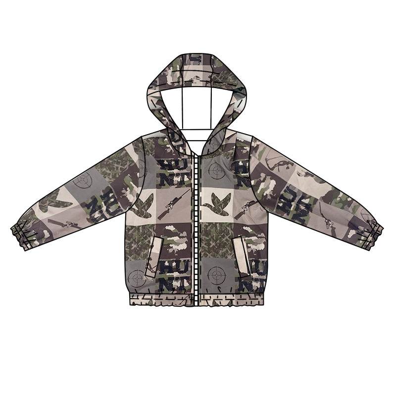 Pre-order Baby Boy Long Sleeves Ducks Hunting Zipper Pocket Hoodie Coat Tops