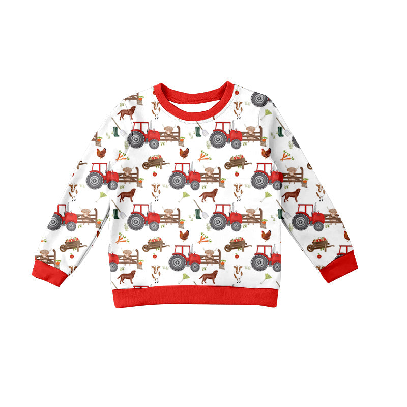 Pre-order Baby Boy Long Sleeves Farm Trucks Chicken Shirt Tops