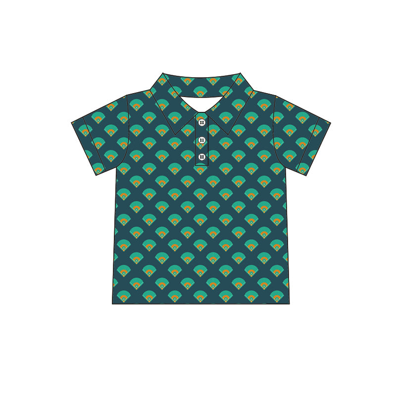 Preorder Baby Boy Short Sleeves Baseball Gate Buttons Shirt