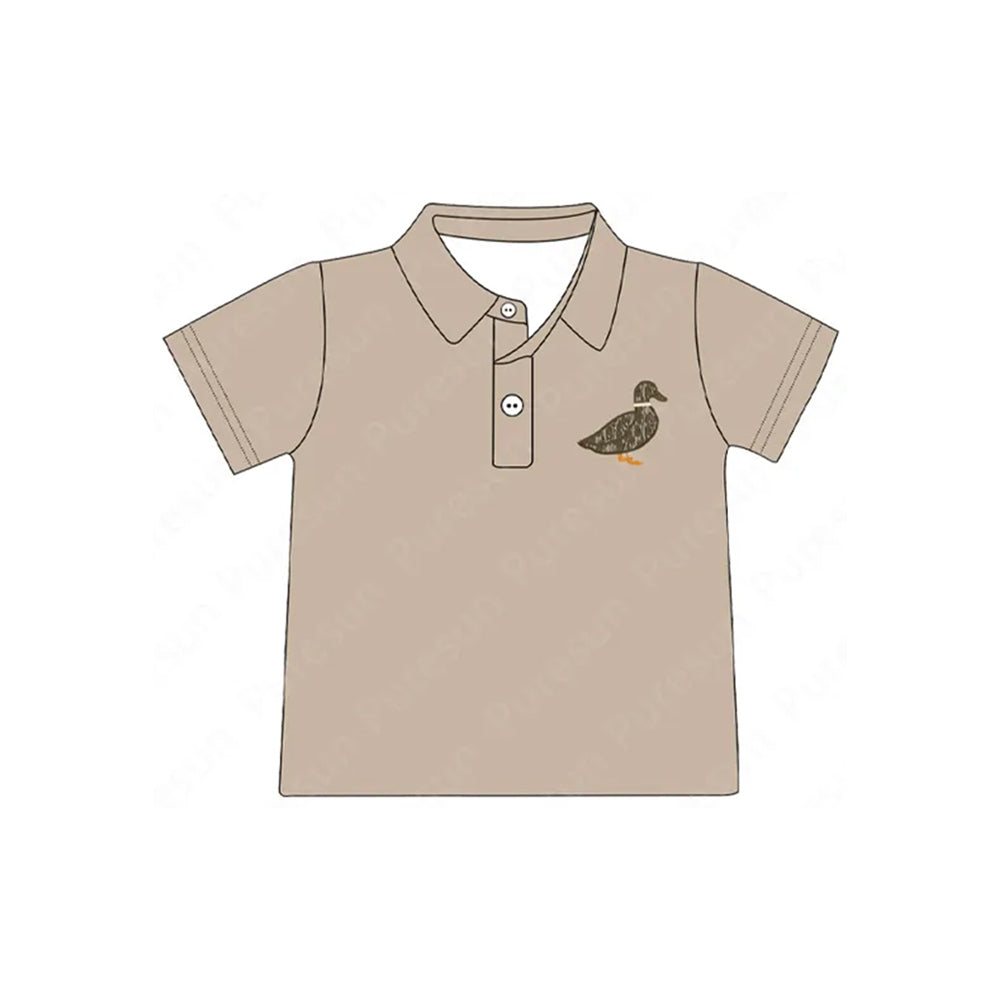 Preorder Baby Boy Short Sleeves Bottomland Camo Ducks Buttons Shirt Tops