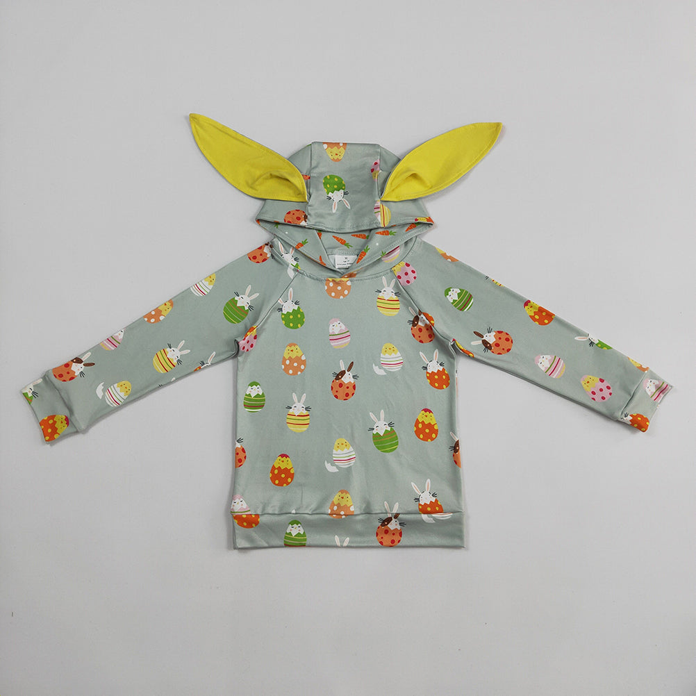 Baby Girl Long Sleeves Rabbits Eggs Sibling Shirt Tops RTS