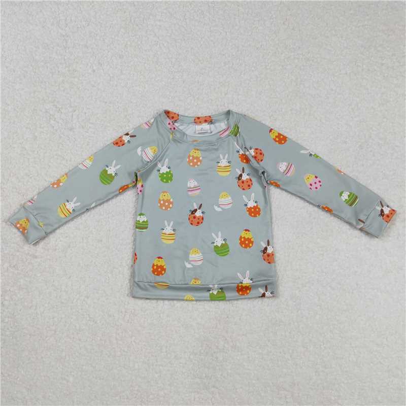 Baby Girl Long Sleeves Rabbits Eggs Sibling Shirt Tops RTS