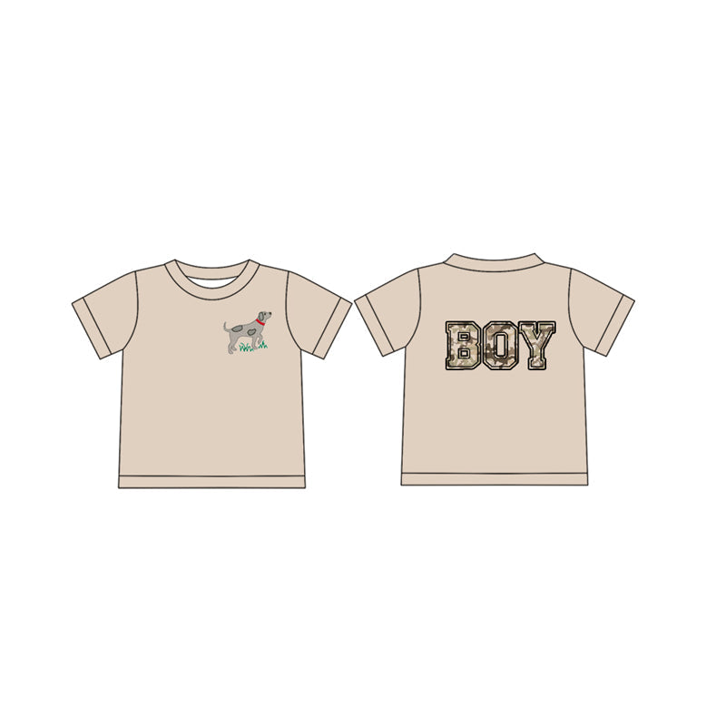 Preorder Baby Boy Short Sleeves Dog Camo Tee Shirt Tops
