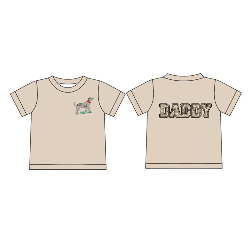 Preorder Adult Men Short Sleeves Dog Camo Daddy Tee Shirt Tops