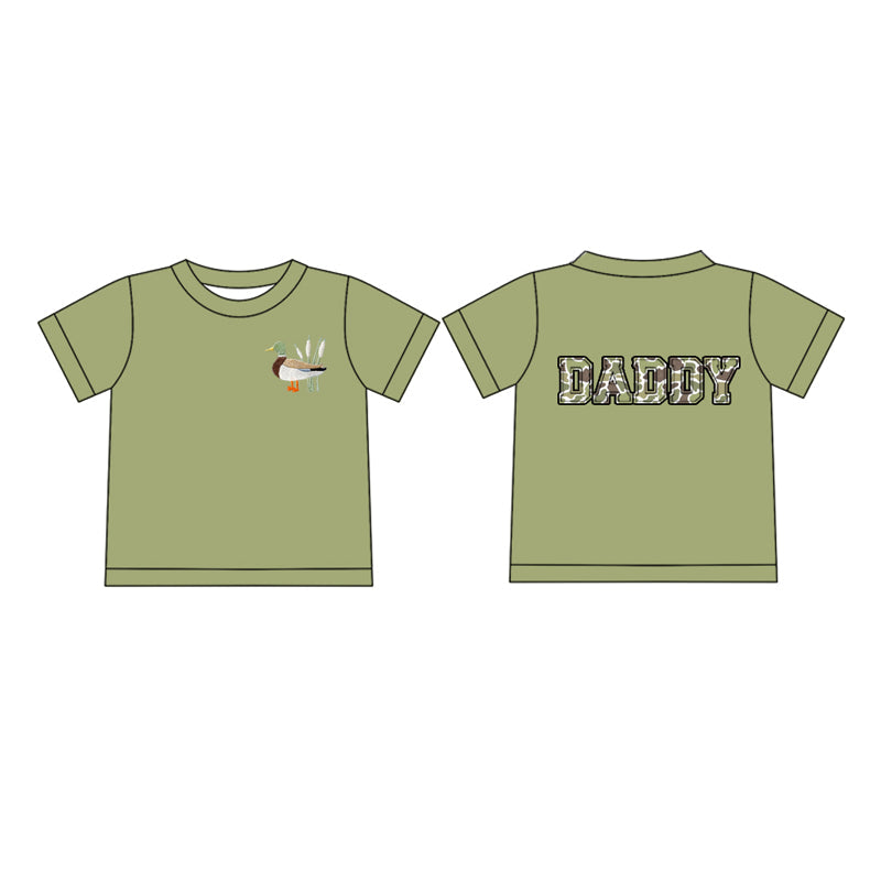 Preorder Adult Men Green Short Sleeves Duck Camo Daddy Tee Shirt Tops