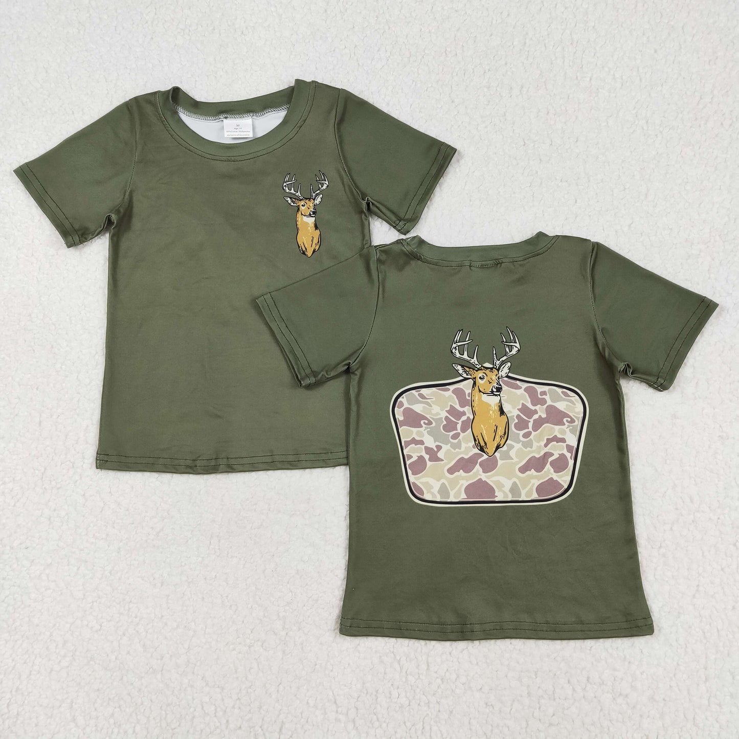 Colors (1-8) Baby Boy Short Sleeves Dog Deer Ducks Sibling Hunting Shirt Tops