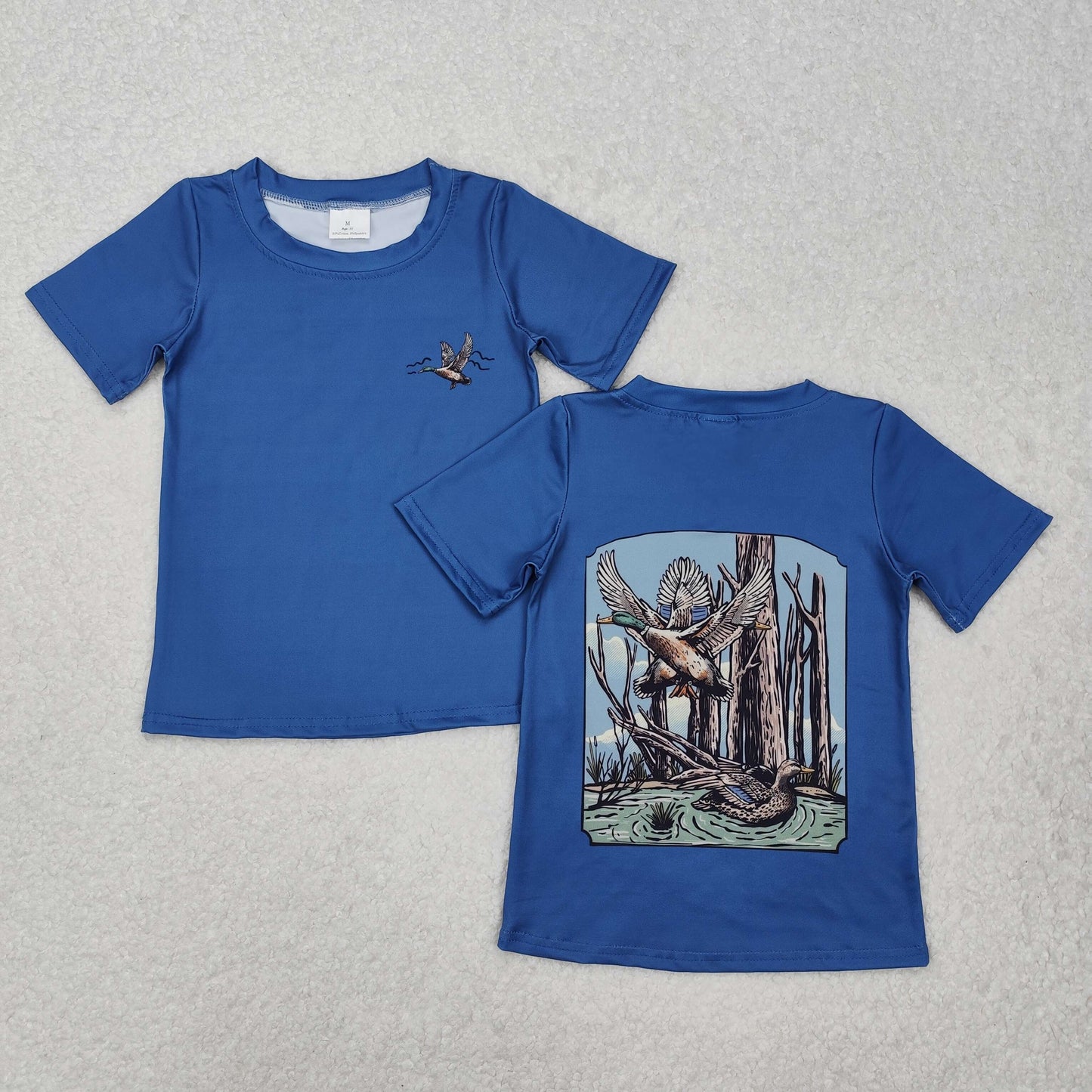 Colors (1-8) Baby Boy Short Sleeves Dog Deer Ducks Sibling Hunting Shirt Tops