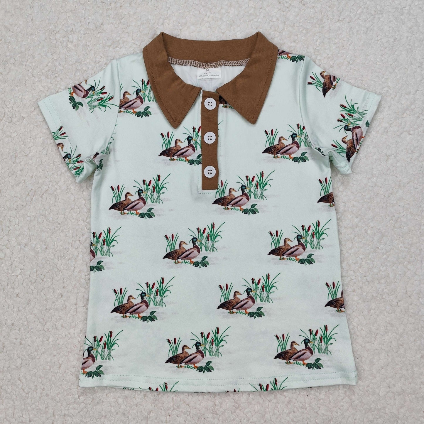 Sibling Kids Boys Short Sleeves Dogs Ducks Deer Buttons Hunting Shirts Tops