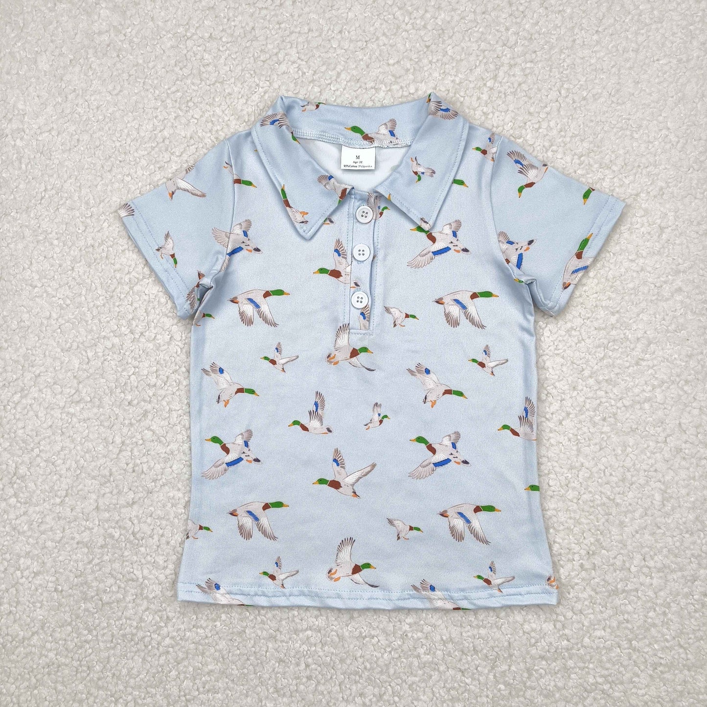 Sibling Kids Boys Short Sleeves Dogs Ducks Deer Buttons Hunting Shirts Tops