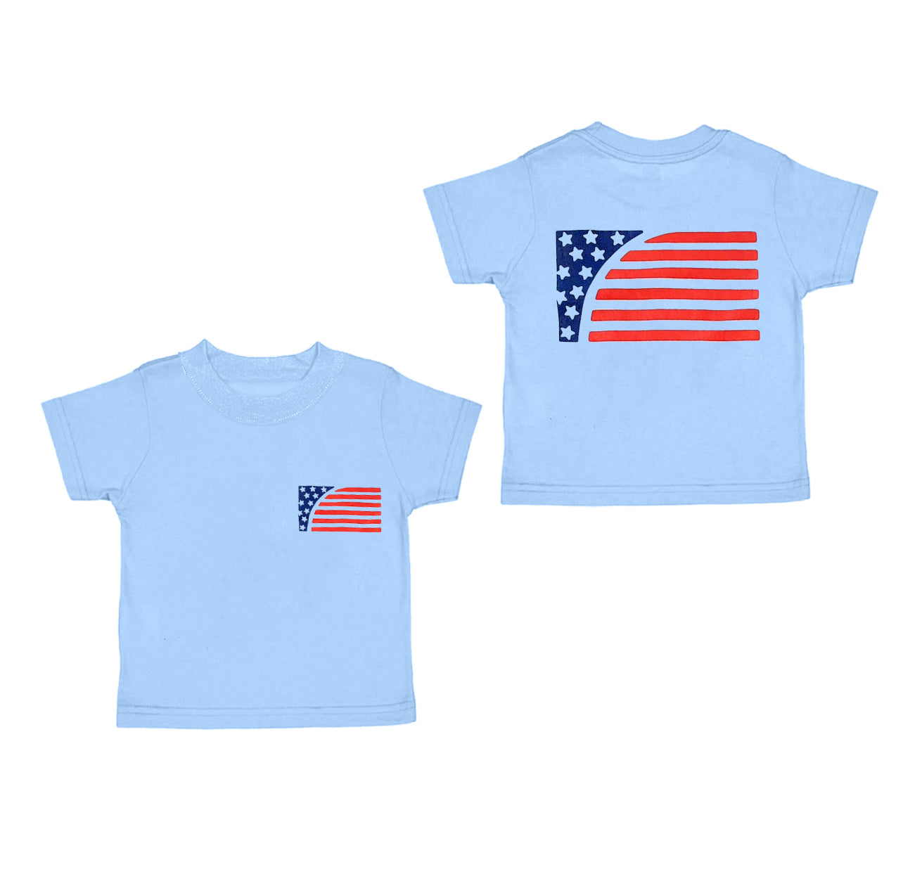Preorder Baby Boy Short Sleeves Flag 4th Of July Blue Tee Shirt Tops ( Moq 5 )