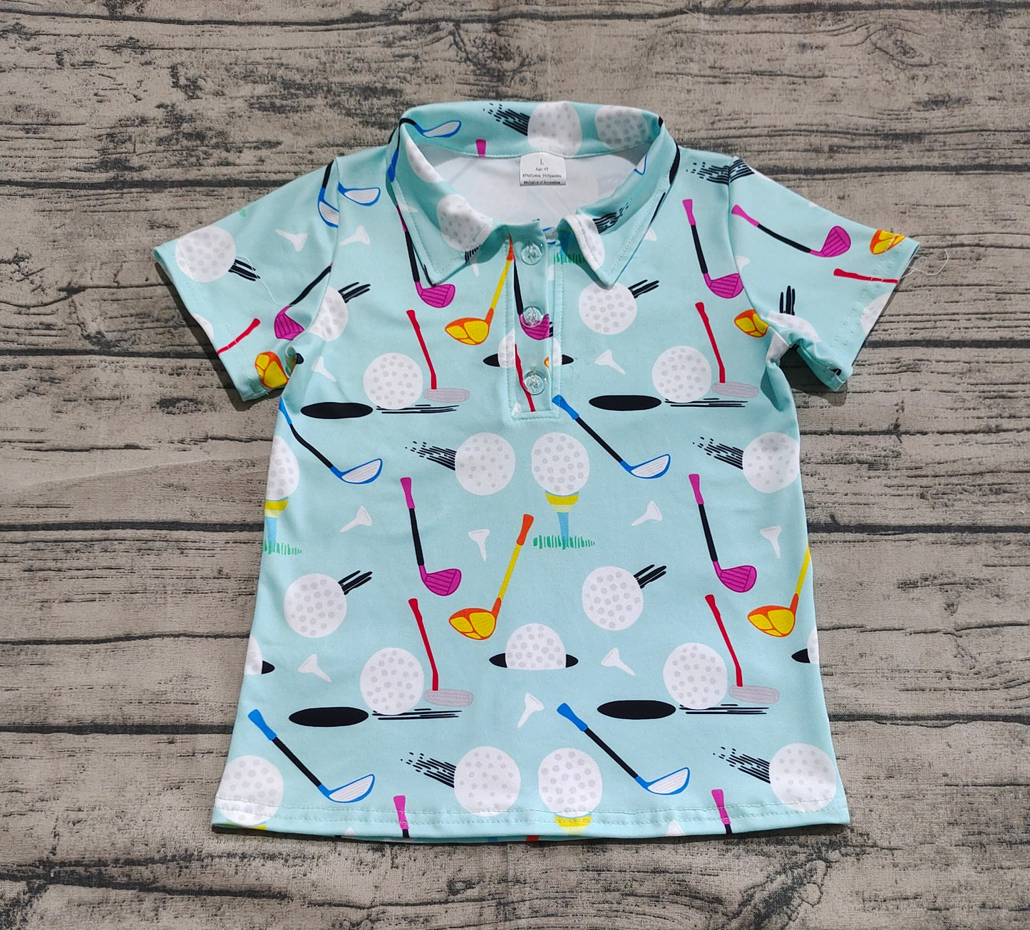 Baby Boy Short Sleeves Golf Buttons Shirt Tops RTS