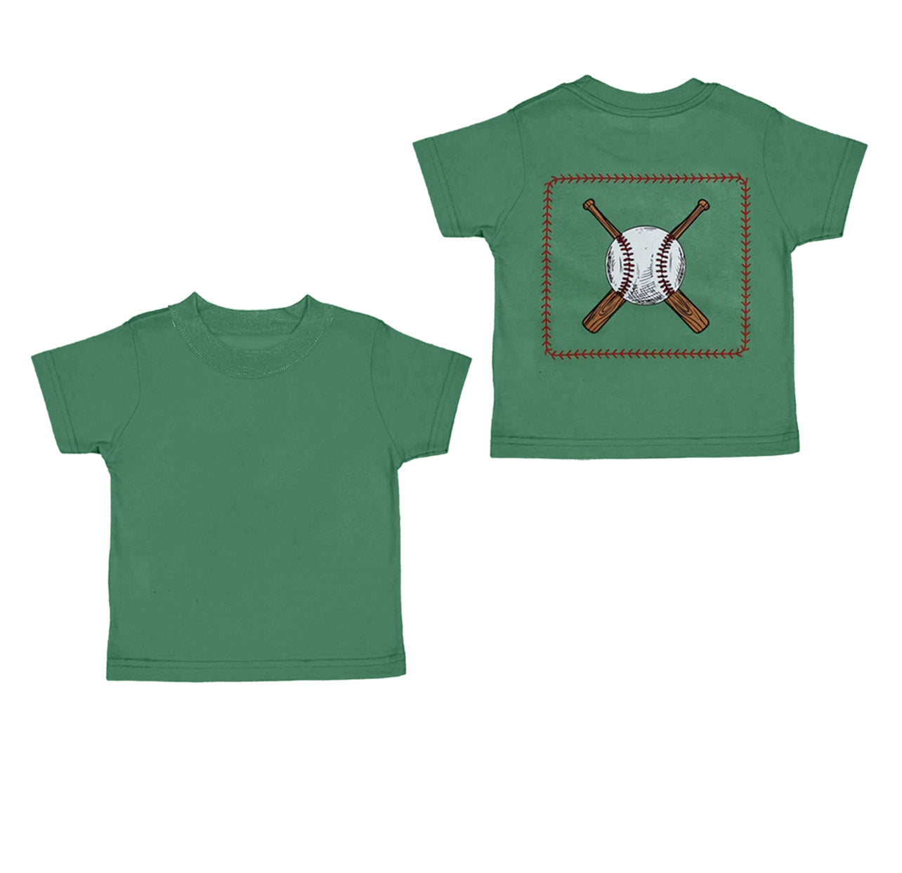 Preorder Baby Boy Short Sleeves Baseball Green Shirt Tops ( Moq 5 )