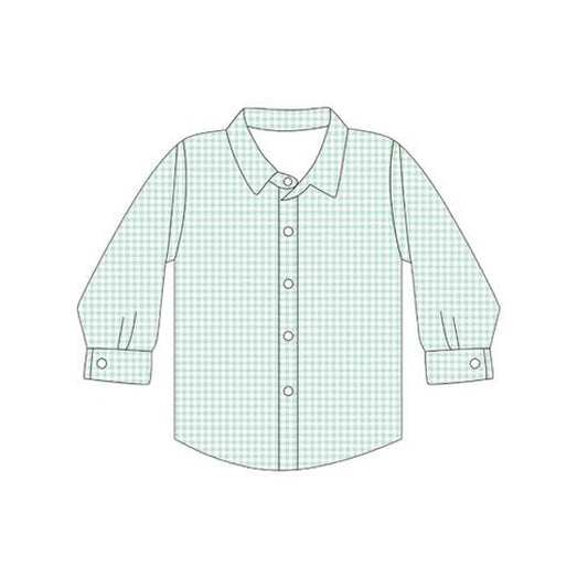 ( Moq 5 ) Preorder Baby Boy Long Sleeves Plaid Buttons Shirt Tops
