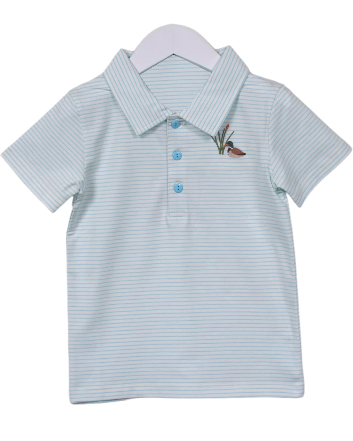( Moq 5 ) Preorder Baby Boy Short Sleeves Ducks Stripes Buttons Shirts Tops