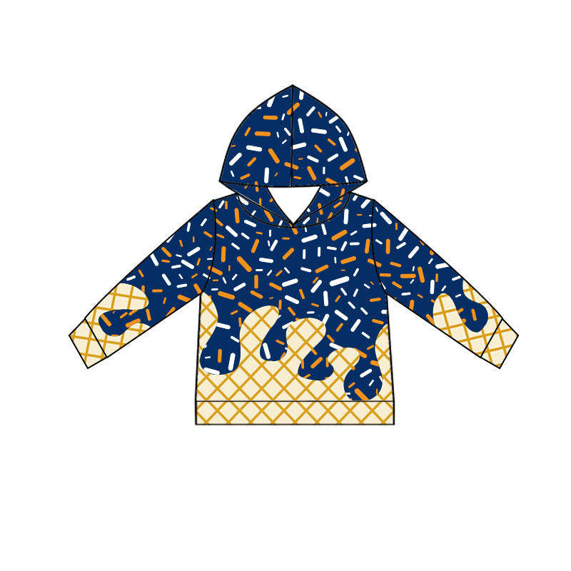 ( Moq 5 ) Preorder Baby Kids Toddler Orange Blue Long Sleeves Drips Team Hoodie Shirt Tops