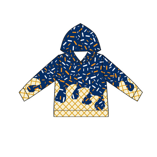 ( Moq 5 ) Preorder Baby Kids Toddler Orange Blue Long Sleeves Drips Team Hoodie Shirt Tops