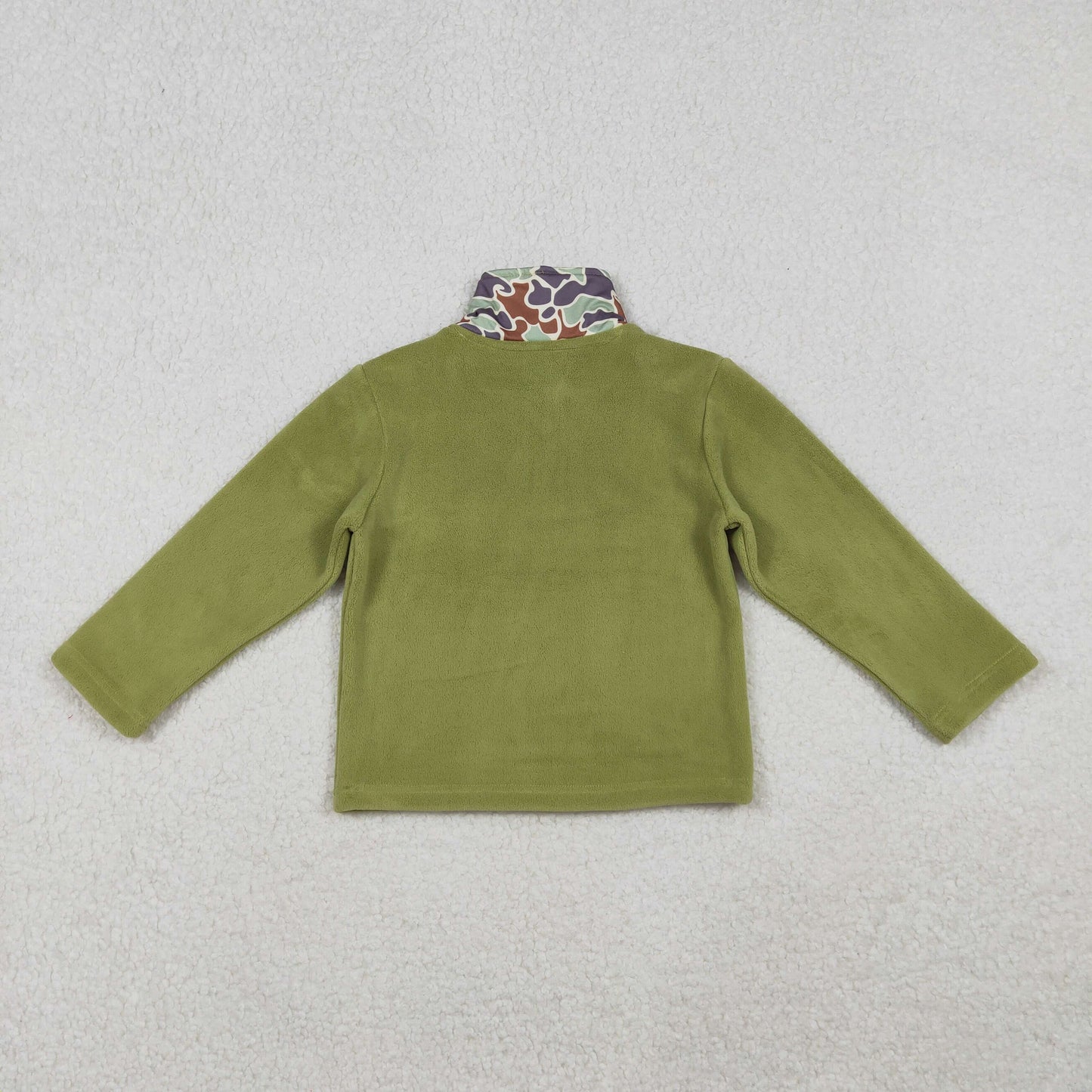 Sibling Baby Boys Girls Long Sleeves Camo Christmas Bows Santa Print Zipper Fleece Pullover Shirts Tops RTS