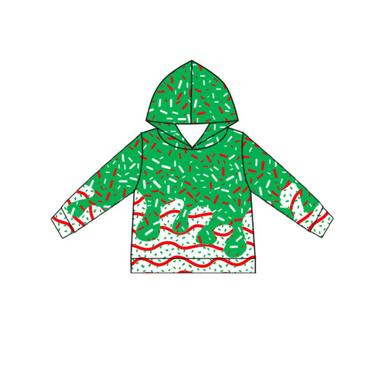 ( Moq 5 ) Preorder Baby Kids Toddler Green Long Sleeves Cookie Christmas Hoodie Drips Shirt Tops