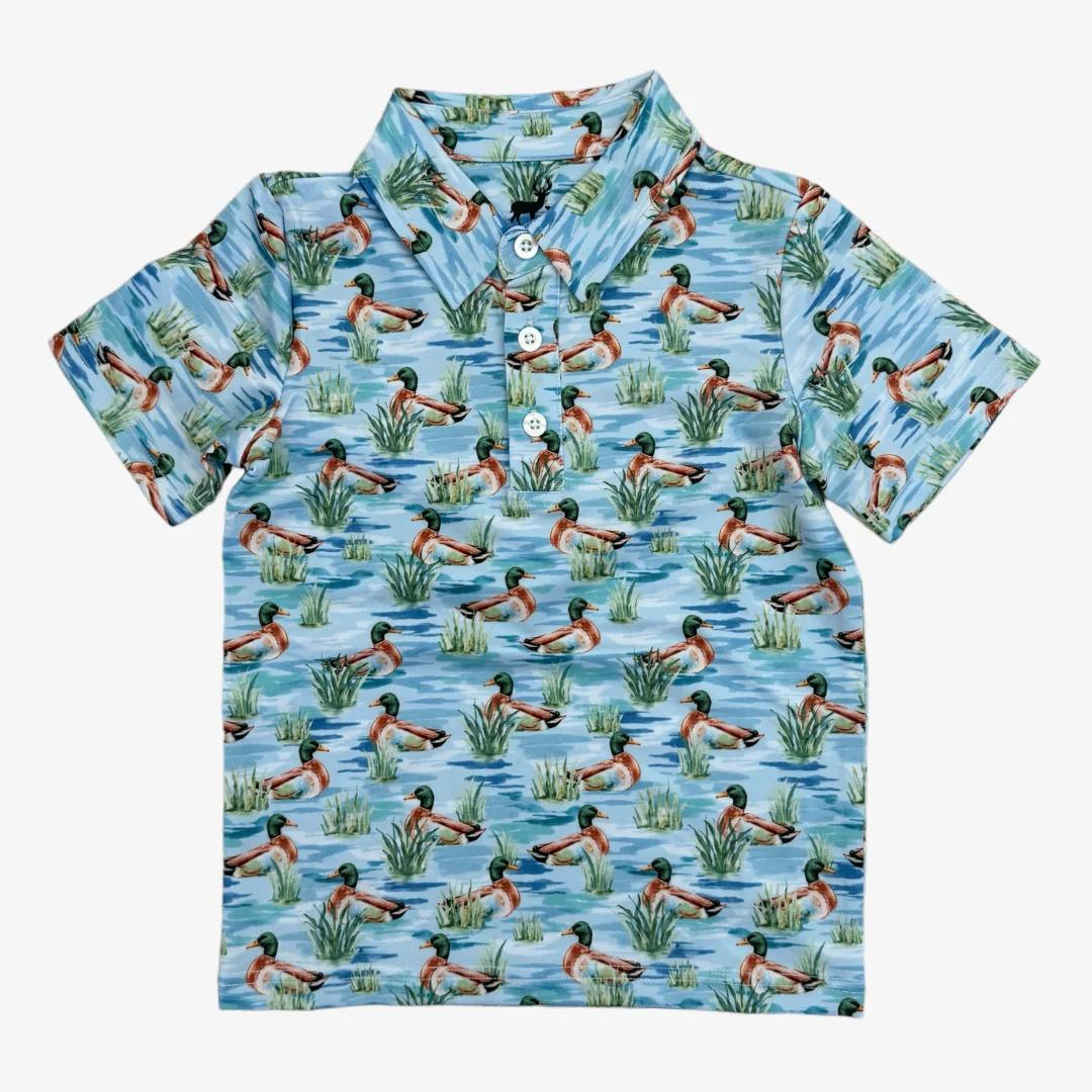 ( Moq 5 ) Preorder Boys Kids Short Sleeves Ducks Polo Shirt Tops