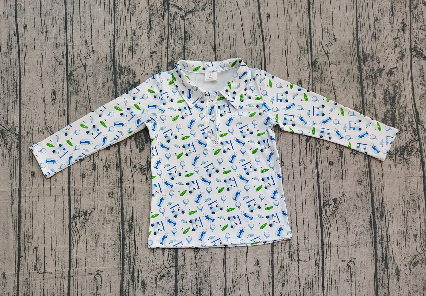 Baby Kids Boys Long Sleeves Golf Buttons Polo Pullover Shirt Tops RTS