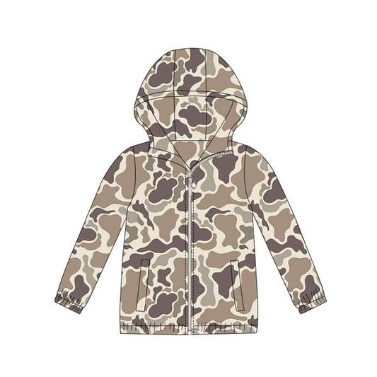Baby Boys Khaki Camo Pockets Zipper Southern Hoodies Jackets Preorder