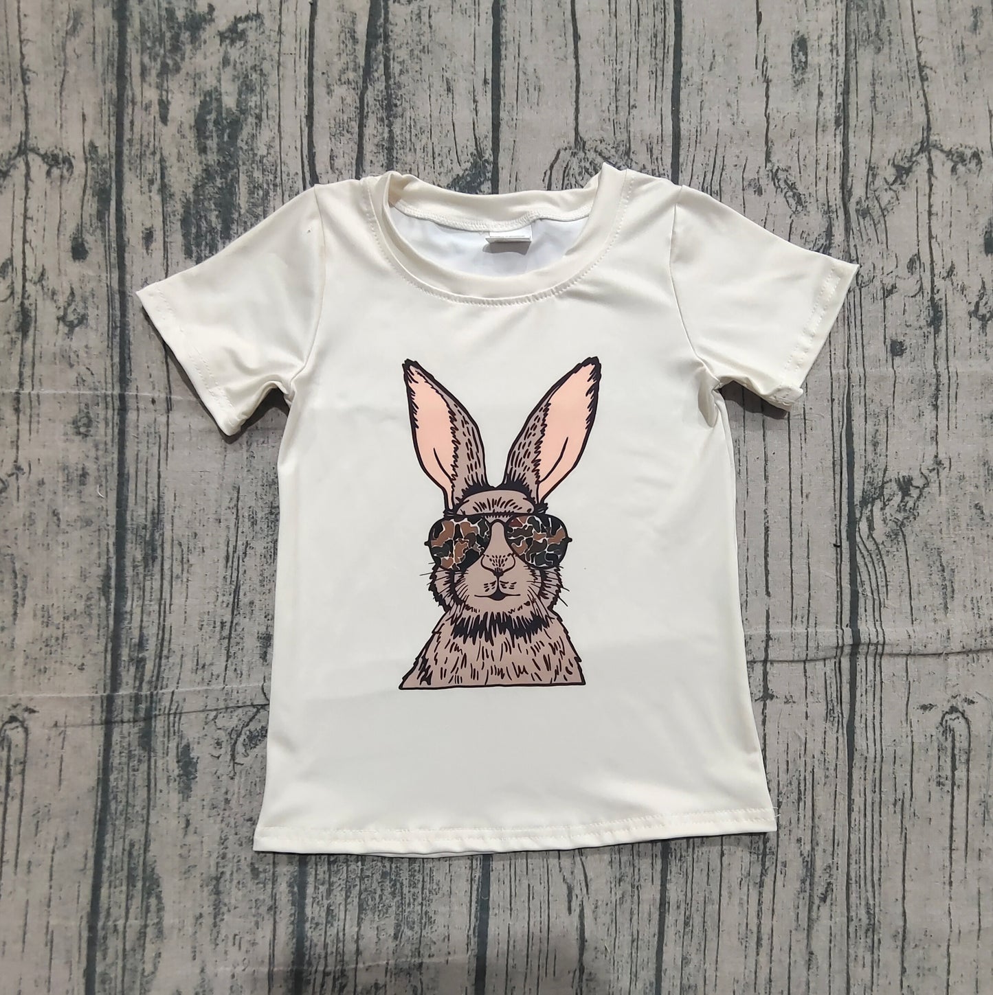 Baby Boys Short Sleeves Rabbit Camo Easter Tee Shirt Tops RTS