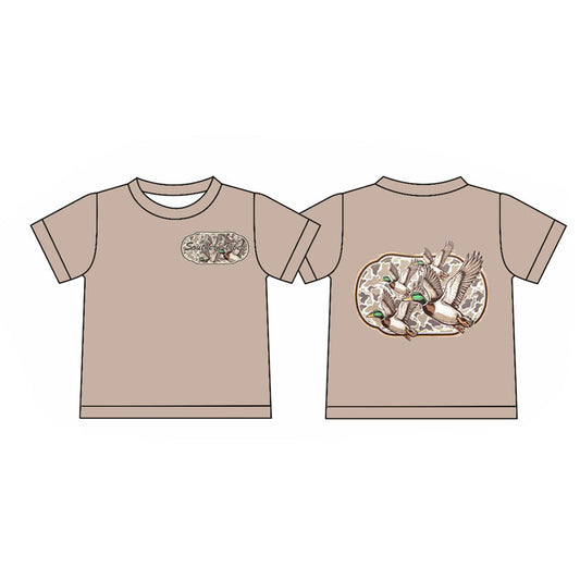 ( Moq 5 ) Preorder Baby Boys Short Sleeves Camo Ducks Hunting Tee Shirt Tops