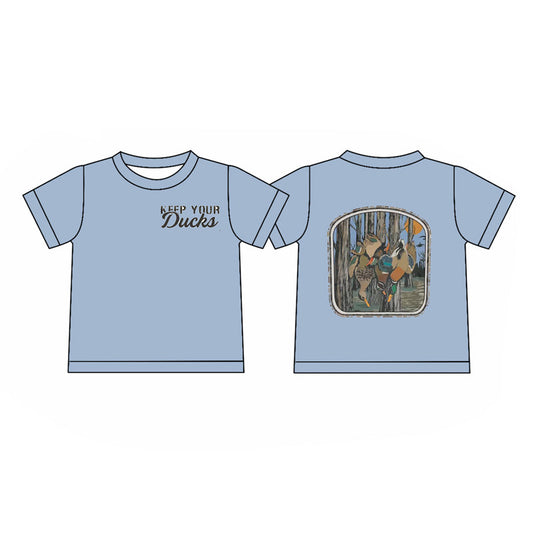( Moq 5 ) Preorder Baby Boys Short Sleeves Ducks Hunting Tee Shirt Tops