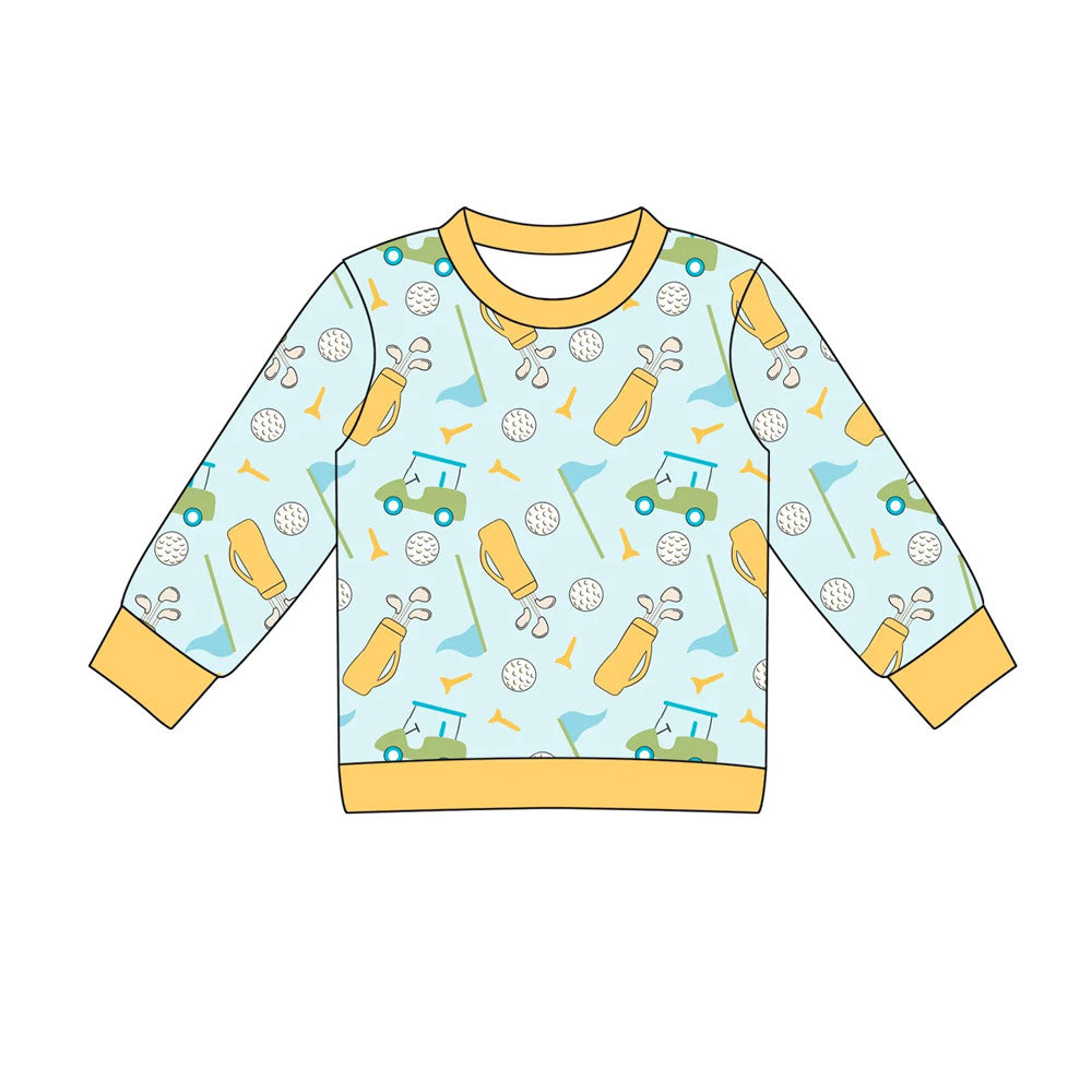 ( Moq 5 ) Preorder Baby Boys Kids Long Sleeves Golf Pullover Shirt