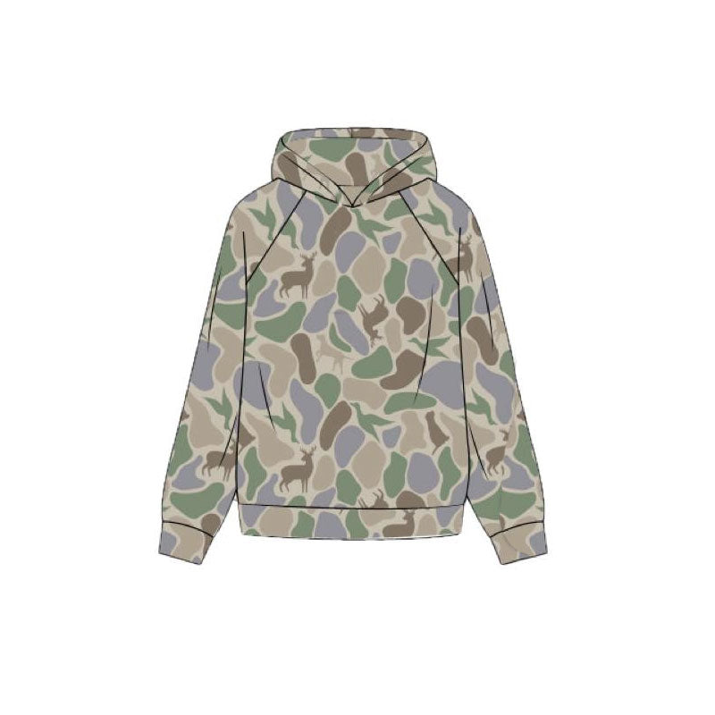 ( Moq 5 ) Preorder Baby Boys Kids Dogs Ducks Deer Camo Hoodie Pullover Hunting Shirt