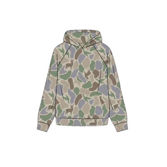( Moq 5 ) Preorder Baby Boys Kids Dogs Ducks Deer Camo Hoodie Pullover Hunting Shirt