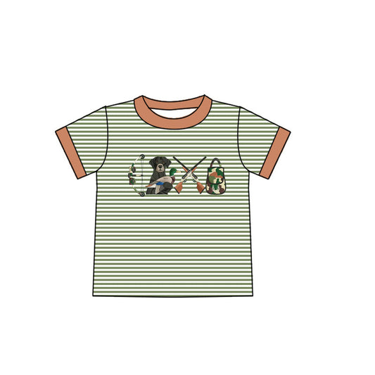( Moq 5 ) Preorder Baby Boys Short Sleeves Dogs Ducks Stripes Shirt Tops