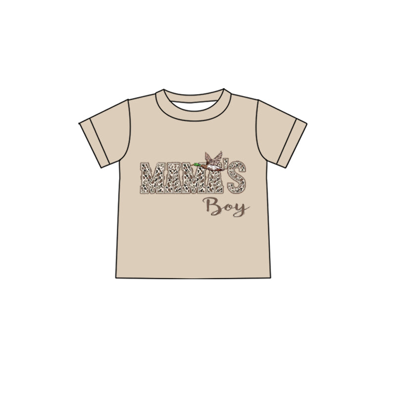 ( Moq 5 ) Preorder Baby Boys Short Sleeves Mama's Boy Camo Print Duck T-shirt Tops
