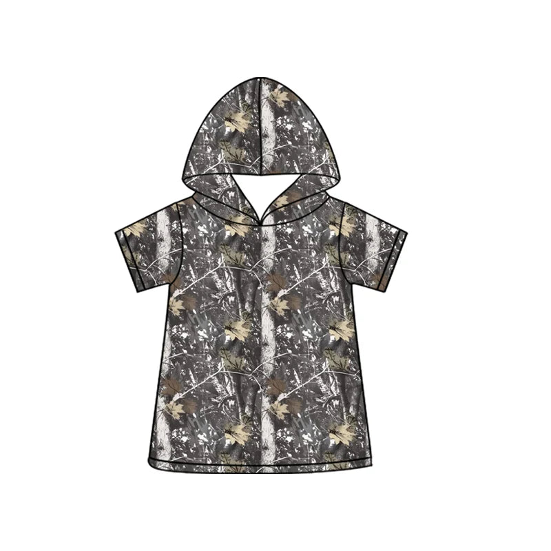 ( Moq 5 ) Preorder Baby Boys Toddler Short Sleeves Hoodie Pullover Leaves Shirt