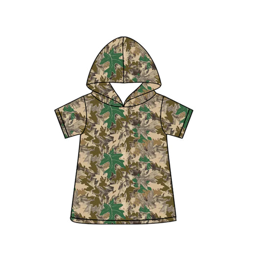 ( Moq 5 ) Preorder Baby Boys Toddler Short Sleeves Leaves Hoodie Pullover Tops