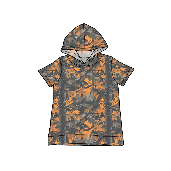 ( Moq 5 ) Preorder Baby Boys Kids Short Sleeves Leaves Hoodie Shirt Southern Clothes