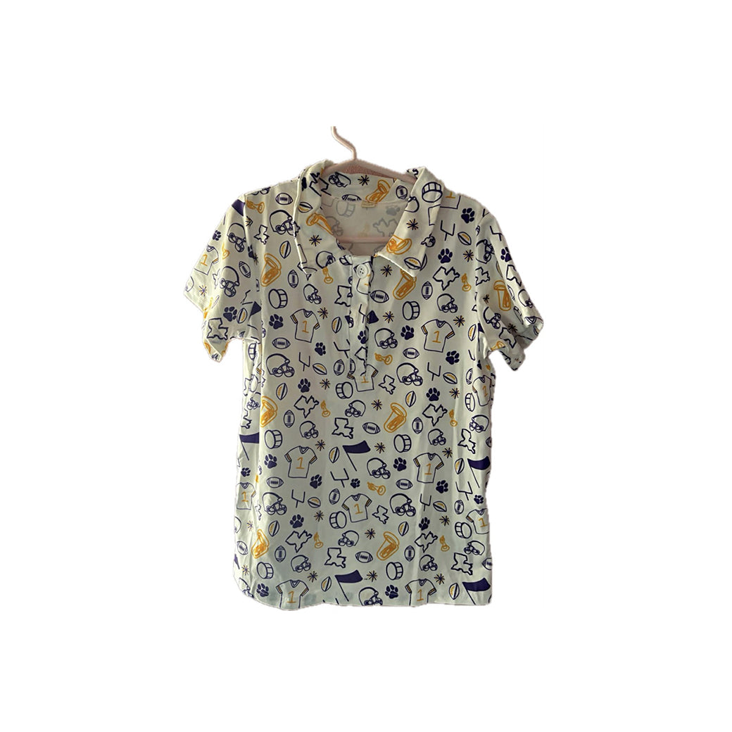 ( Moq 5 ) Preorder Baby Boys Kids Short Sleeves Football Buttons Shirt Team Tops